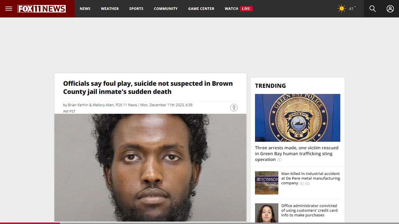 Probe begins on Brown County jail inmate's sudden death